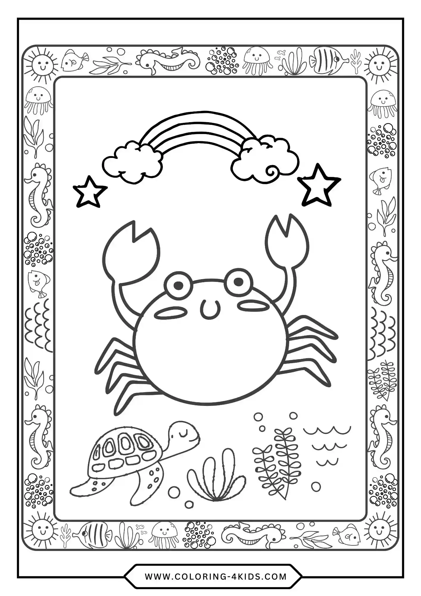 Printable Turtle Coloring Pages coloring page for kids