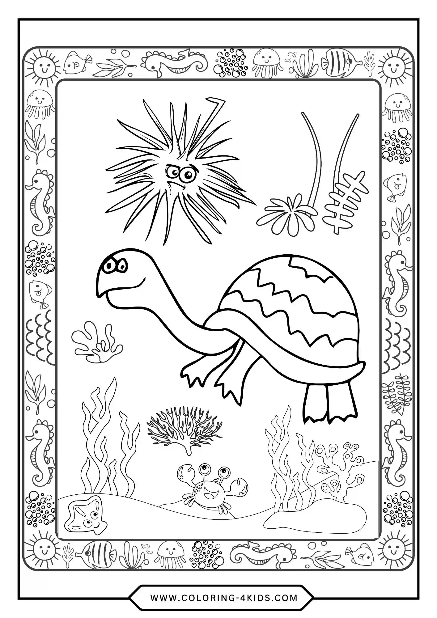 Printable Turtle Coloring Pages coloring page for kids