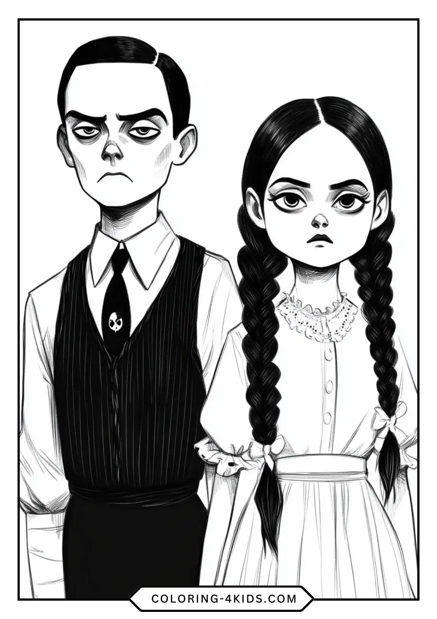 Wednesday Addams Coloring Pages coloring page for kids