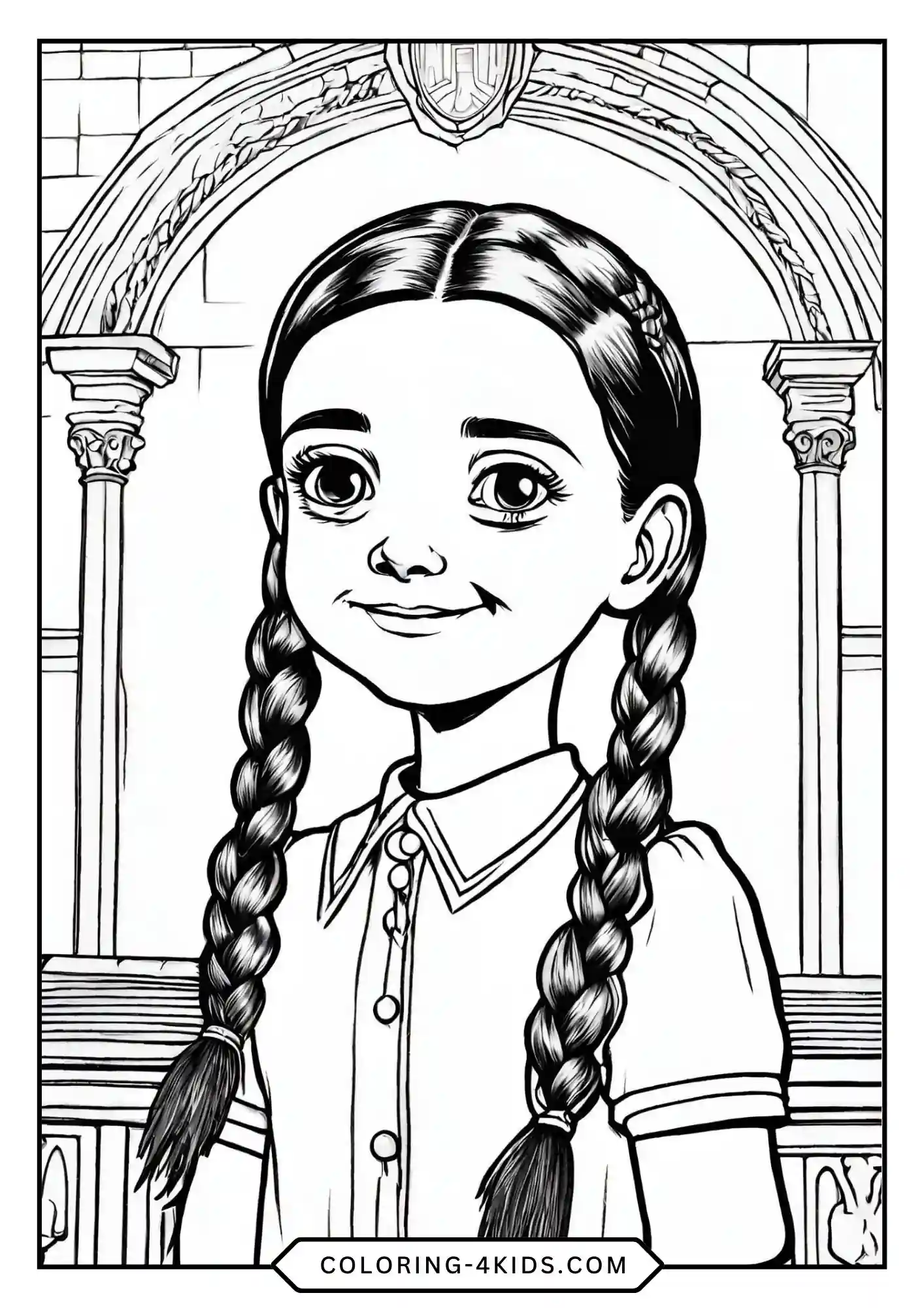 Free Wednesday Addams Coloring Pages coloring page for kids