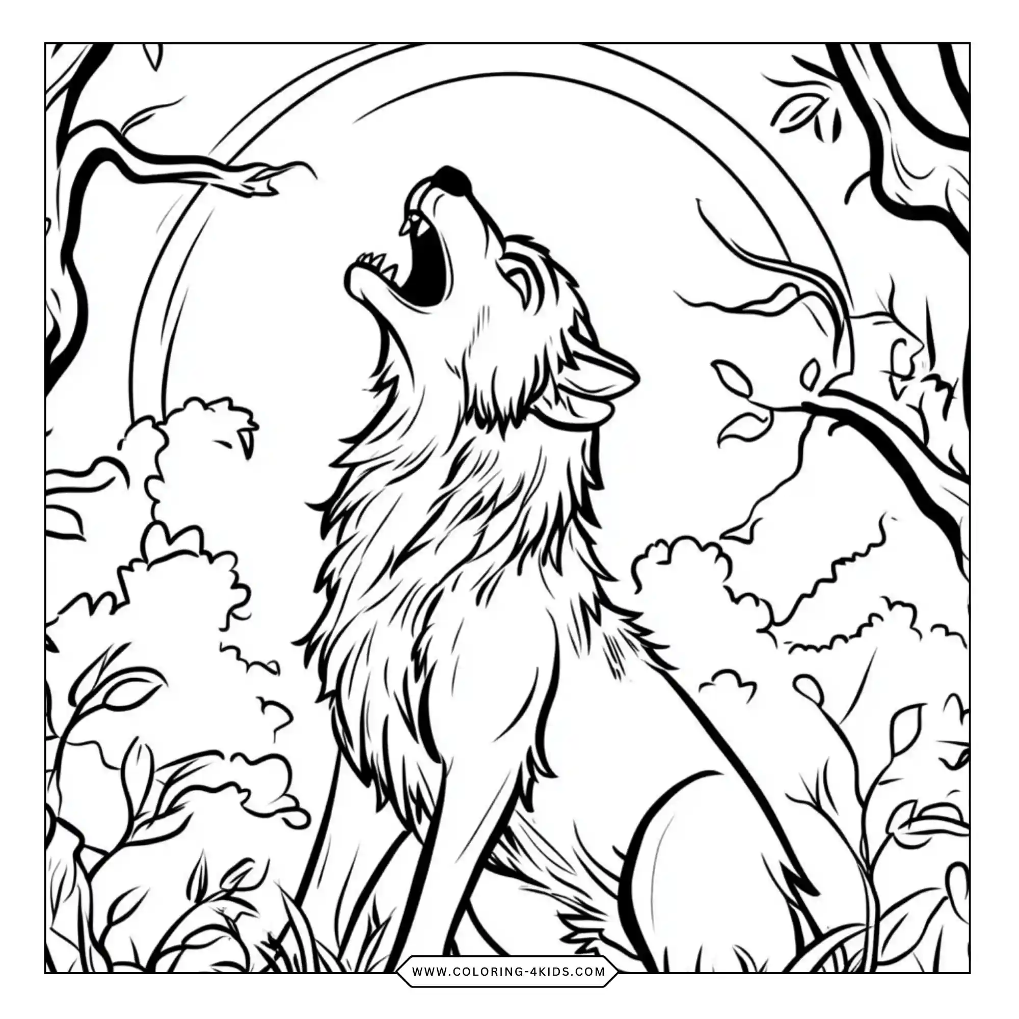 Printable Wolf Coloring Coloring Pages coloring page for kids