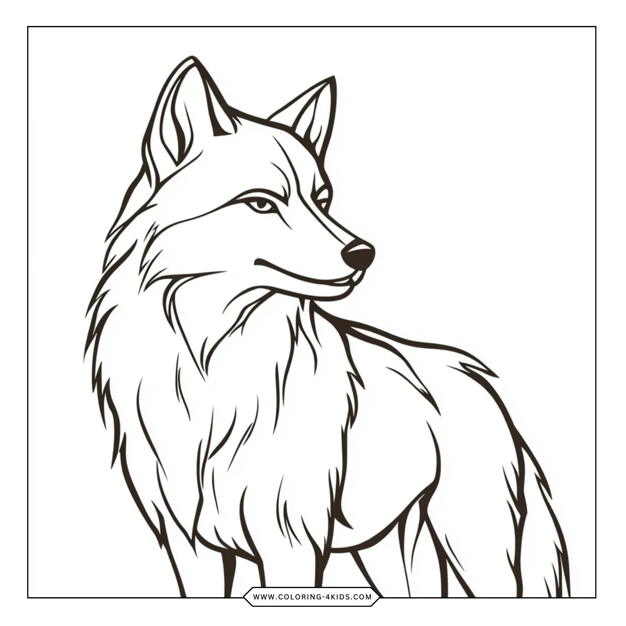 Printable Wolf Coloring Coloring Pages coloring page for kids